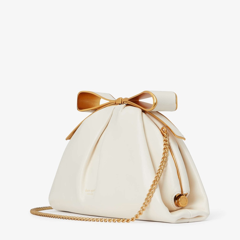 NWT Kate Spade Ivory Cream Bow Frame Clutch